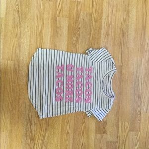 A striped tee shirt